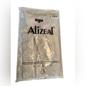 Alizeal Men’s 4-Piece Vest Set Shiny Silver Paisley 3XL NWT Formal Tuxedo Set